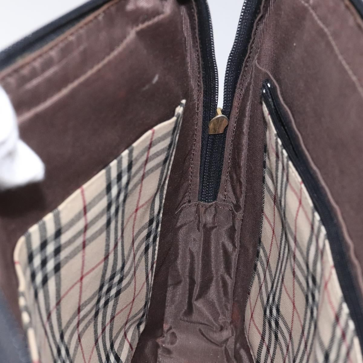 Burberry Vintage Handbag Leather, BLACK, LEATHER, Handbag