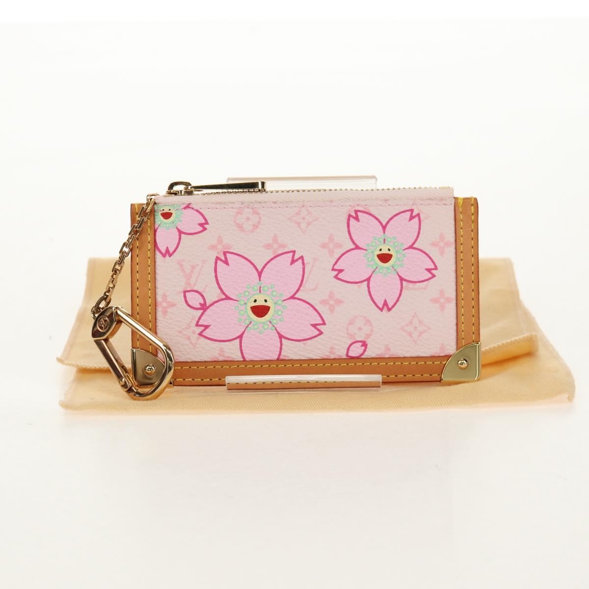 Louis Vuitton Pochette Cles Key Pouch Reverse Monogram Giant, PINK, CANVAS, Clutche & pouche