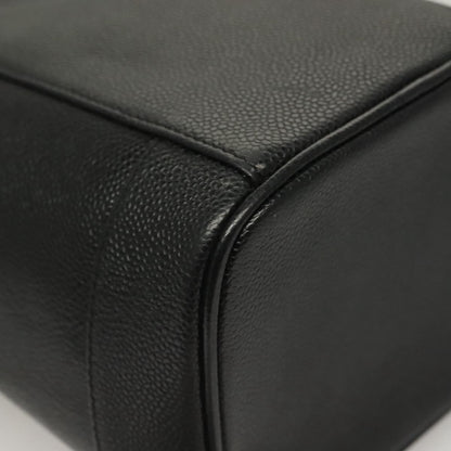 Chanel Vanity pouch Leather, BLACK, LEATHER, Toiletry Case