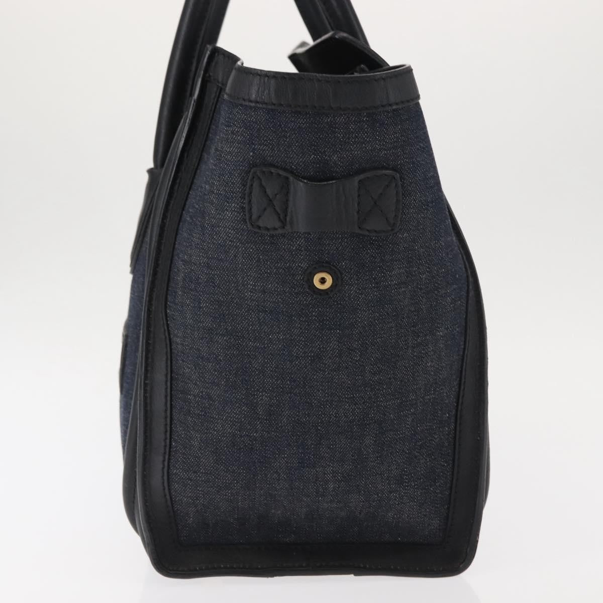 Celine Luggage Bag Denim and leather, BLACK, DENIM_JEANS, Handbag