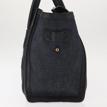 Celine Luggage Bag Denim and leather, BLACK, DENIM_JEANS, Handbag