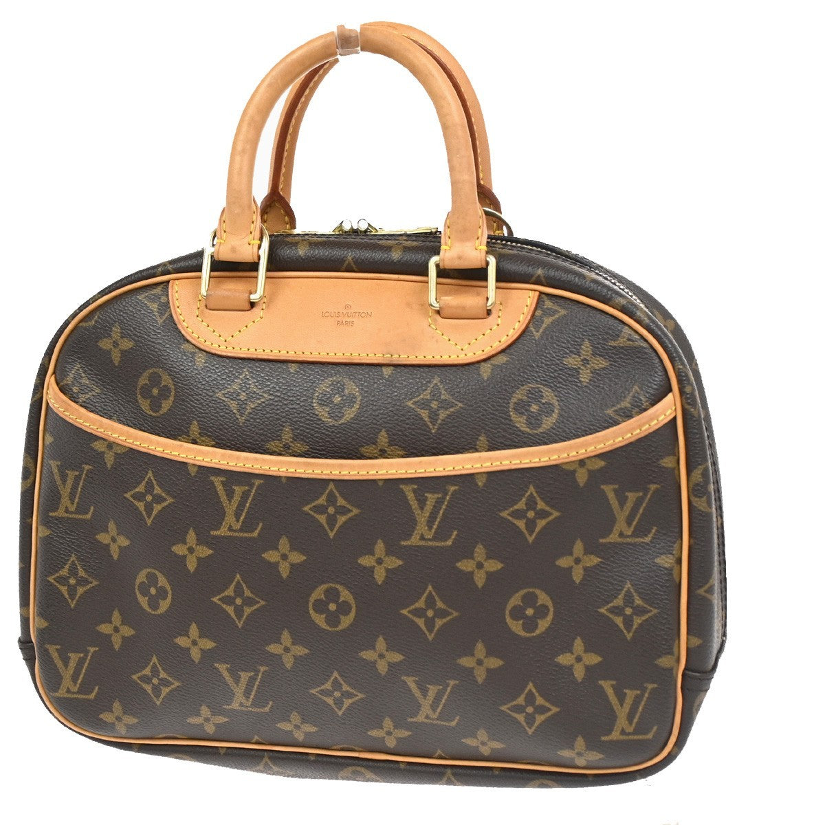Louis Vuitton Trouville Handbag Monogram Canvas, Brown, Leather, Handbag
