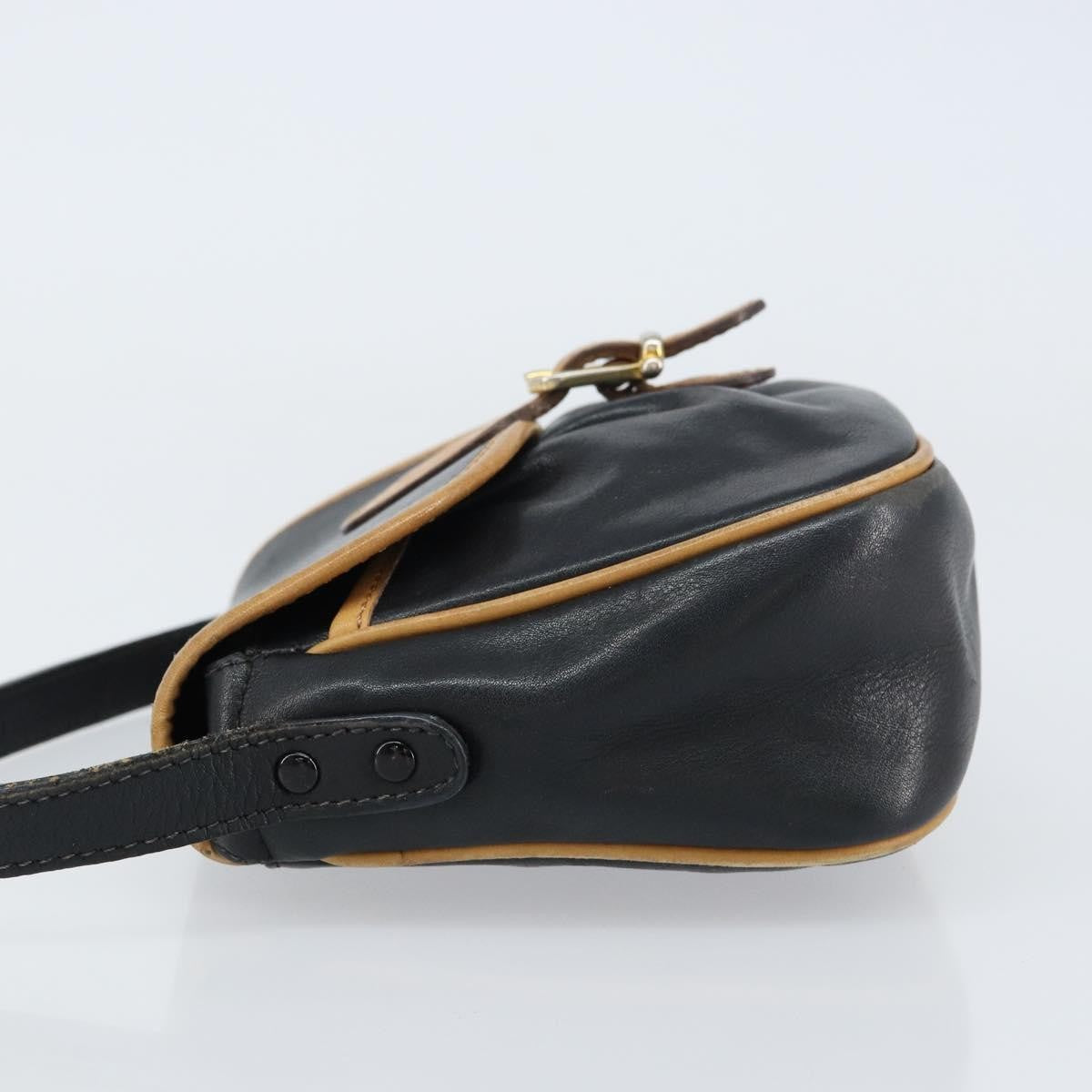 Celine Vintage Shoulder Bag Leather, BLACK, LEATHER, Shoulder bag