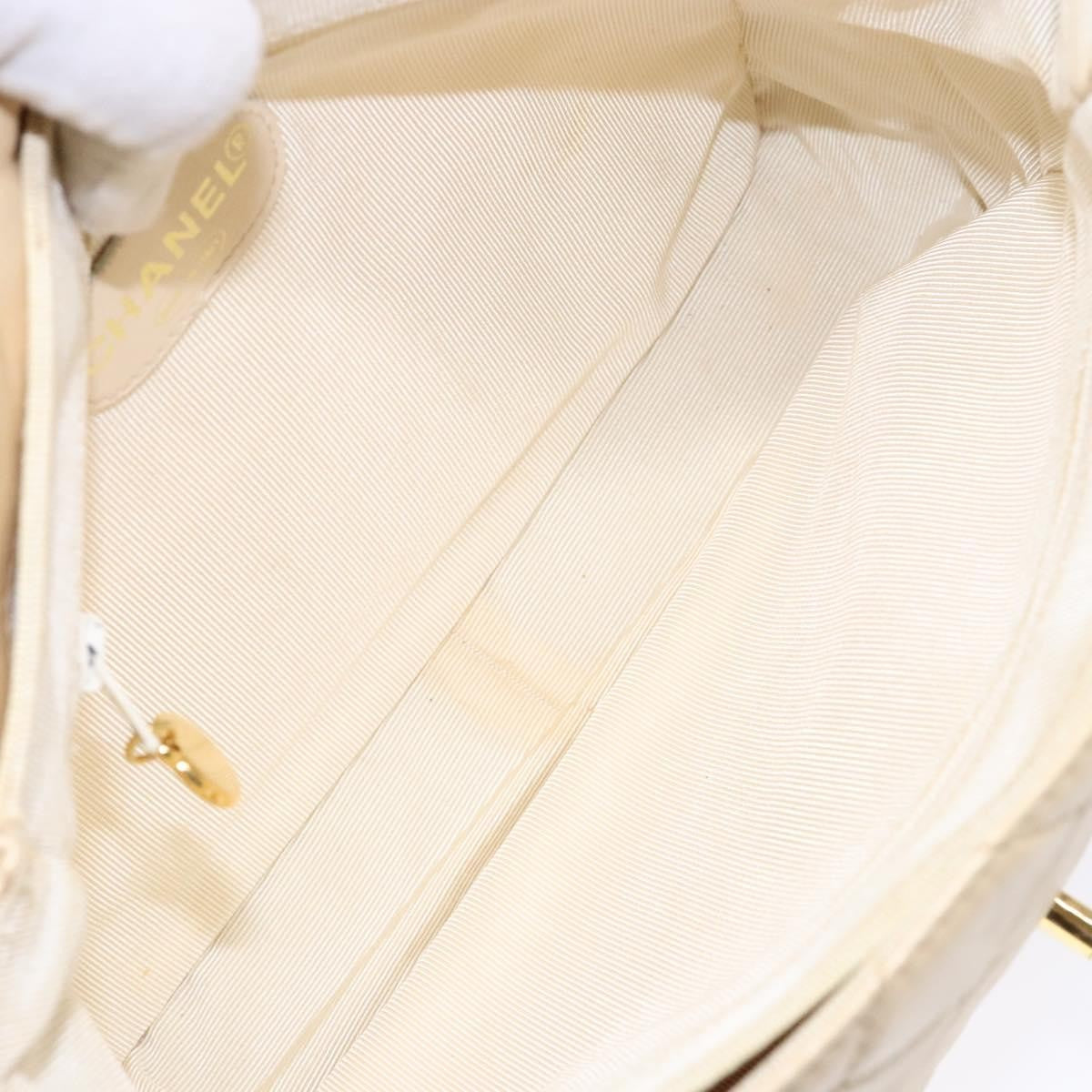 Chanel Vintage CC Flap Crossbody Bag Quilted Lambskin, BEIGE, LEATHER, Shoulder bag