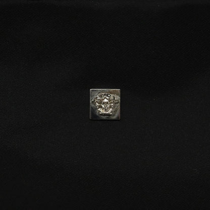 Versace Vintage Zip Pouch Canvas, BLACK, CANVAS, Clutche & pouche