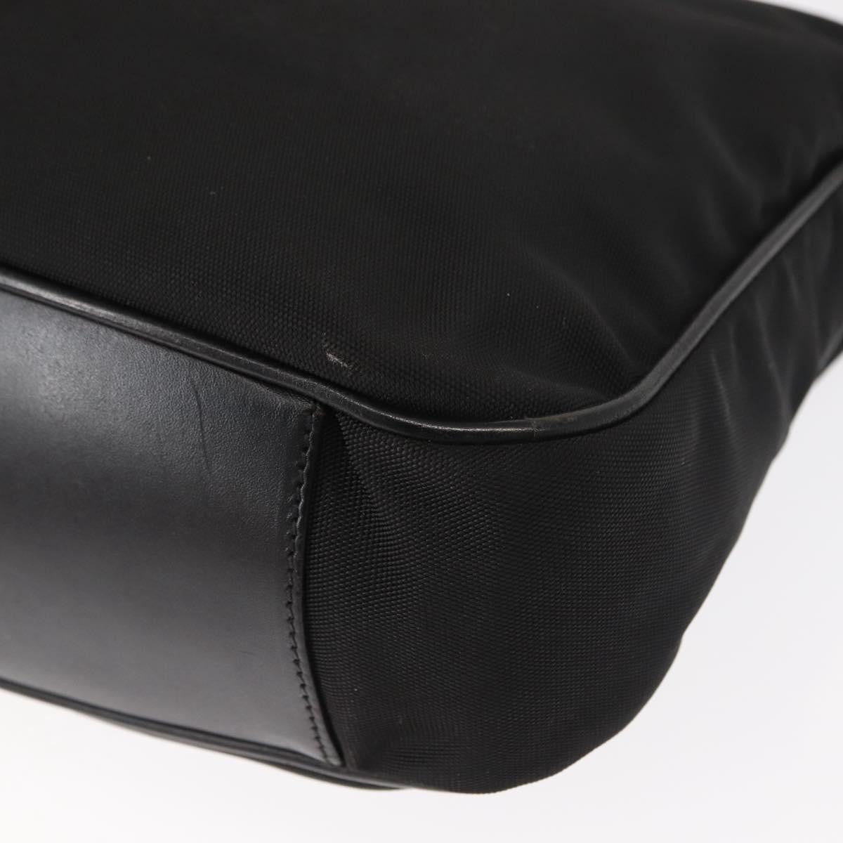 Gucci Vintage Bamboo Handle Bag Nylon, Black, Nylon, Handbag