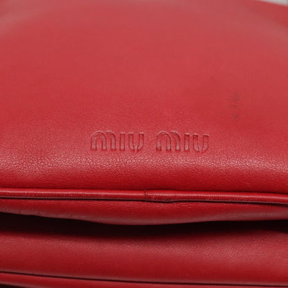 Miu Miu Triple Compartment Convertible Satchel Leather, RED, LEATHER, Shoulder bag