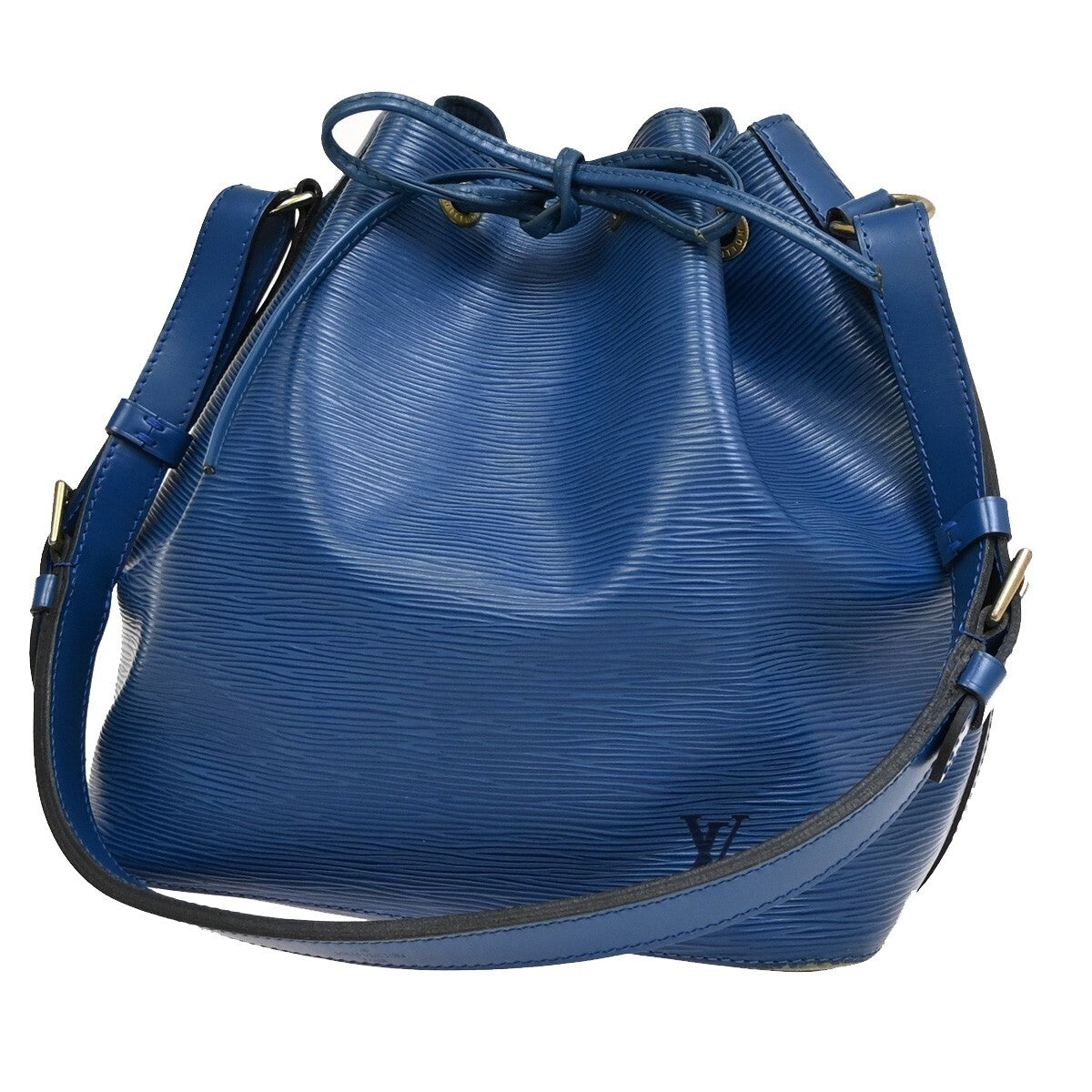 Louis Vuitton Petit Noe Handbag Epi Leather, BLUE, LEATHER, Handbag