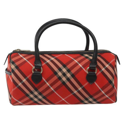Burberry Blue Label Checked Bowling Nylon, RED, NYLON, Travel bag