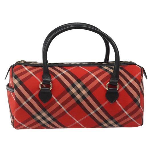 Burberry Blue Label Checked Bowling Nylon, RED, NYLON, Travel bag