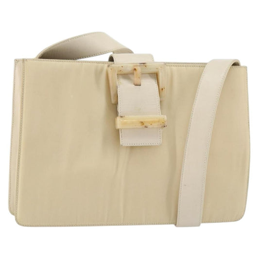 Prada Vintage Shoulder Bag Nylon and Leather, BEIGE, NYLON, Shoulder bag