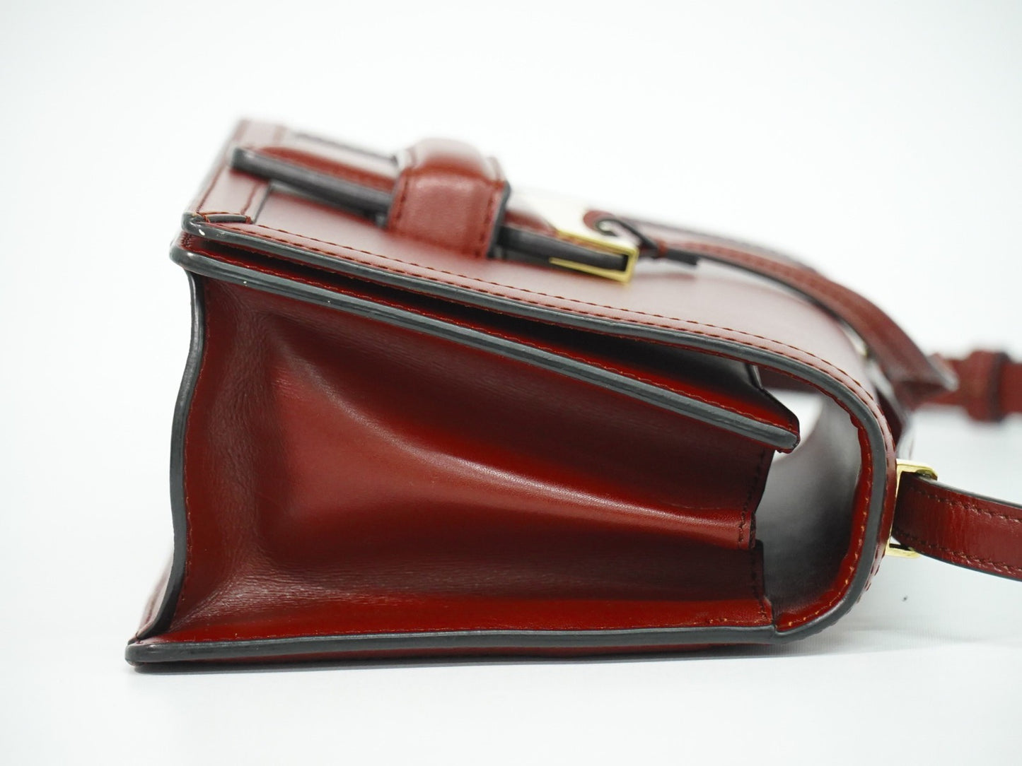 Loewe Barcelona Shoulder Bag Leather, BURGUNDY, LEATHER, Shoulder bag