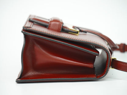 Loewe Barcelona Shoulder Bag Leather, BURGUNDY, LEATHER, Shoulder bag