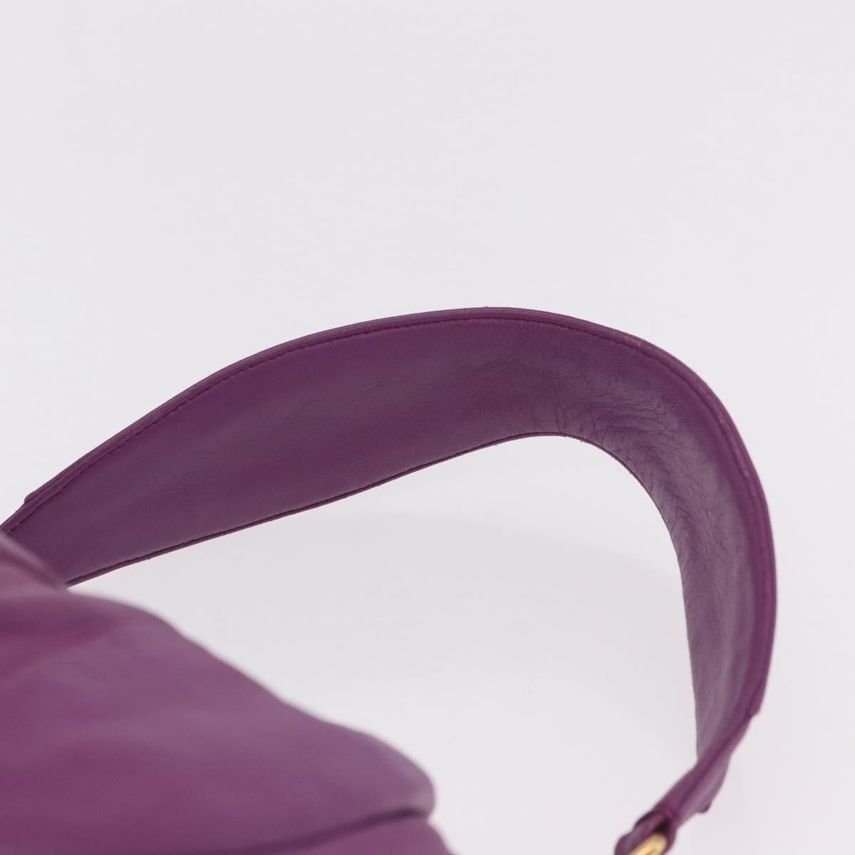 Prada Pleats Shoulder Bag Cervo Leather, Purple, Leather, Handbag