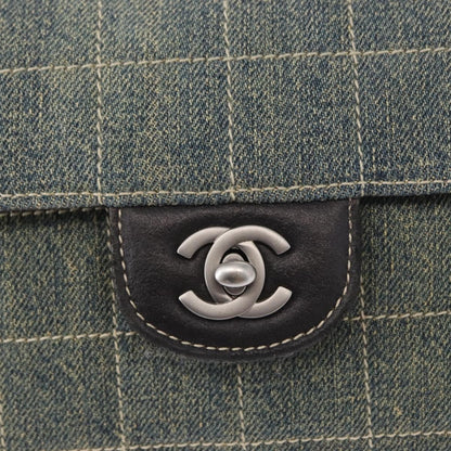 Chanel Chocolate Bar Flap Bag Quilted Denim, BLUE, DENIM_JEANS, Shoulder bag