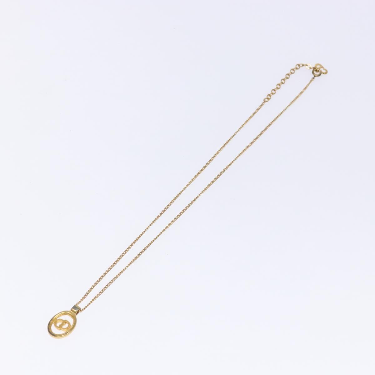 Christian Dior CD Round Pendant Necklace Metal, GOLD, METAL, Necklace
