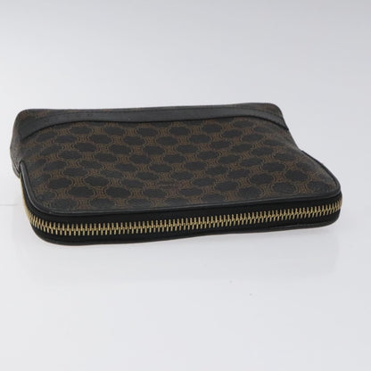 Celine Macadam Pochette Canvas and Leather, Black, Canvas, Clutch