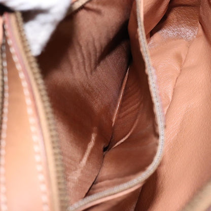 Celine Vintage Macadam Shoulder Bag Canvas and Leather, BEIGE, CANVAS, Shoulder bag