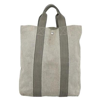 Hermes Fourre Tout Tote Canvas, GRAY, CANVAS, Tote bag