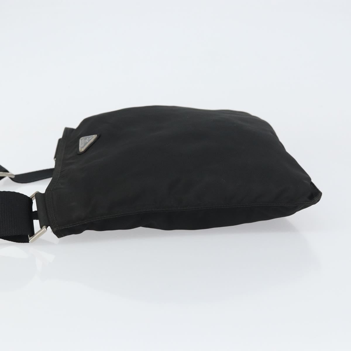 Prada Flat Messenger Bag Tessuto, BLACK, NYLON, Shoulder bag