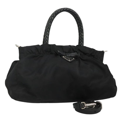 Prada Convertible Bow Tote Tessuto, BLACK, NYLON, Handbag