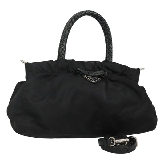 Prada Convertible Bow Tote Tessuto, BLACK, NYLON, Handbag