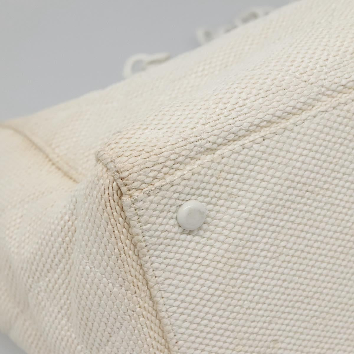 Chanel CC Resin Chain Tote Quilted Raffia, WHITE, WOOD, Tote bag