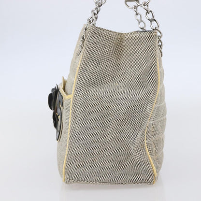Chanel Camellia No.5 Tote Canvas, GRAY, CANVAS, Tote bag