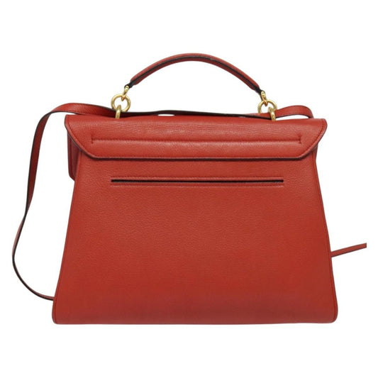 Salvatore Ferragamo Margot Satchel Leather, RED, LEATHER, Handbag