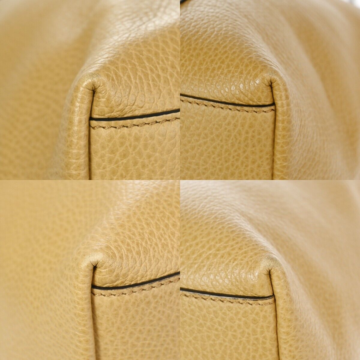 Gucci Britt Convertible Dome Satchel Leather, BEIGE, LEATHER, Handbag