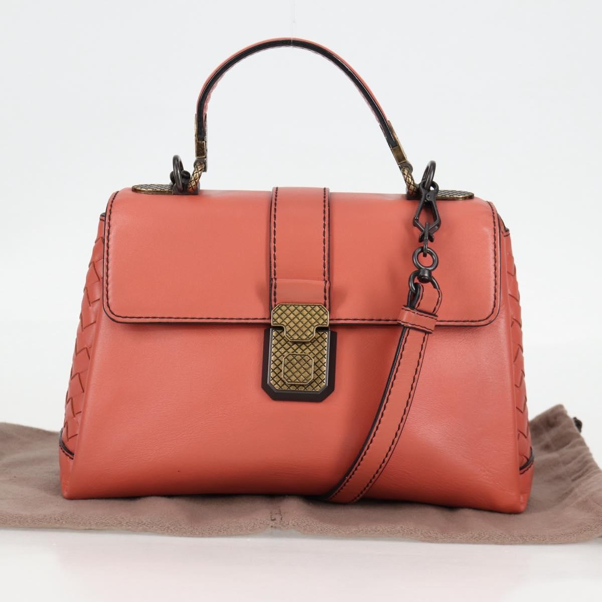 Bottega Veneta Piazza Top Handle Bag Leather with Intrecciato Detail, PINK, LEATHER, Handbag