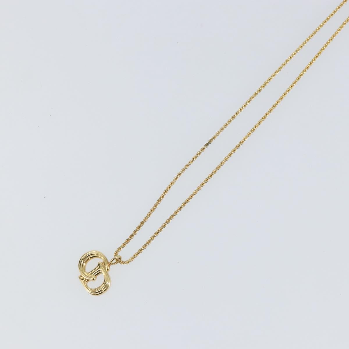 Christian Dior CD Pendant Necklace Metal, GOLD, METAL, Necklace