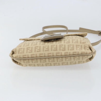 Fendi Vintage Flap Crossbody Bag Zucchino Canvas, BEIGE, CANVAS, Shoulder bag