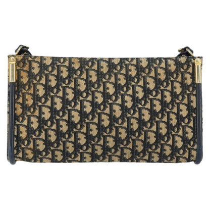 Christian Dior Vintage Trotter Shoulder Bag Canvas, NAVY, CANVAS, Shoulder bag