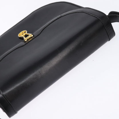 Christian Dior Flap Shoulder Bag Leather, BLACK, LEATHER, Shoulder bag