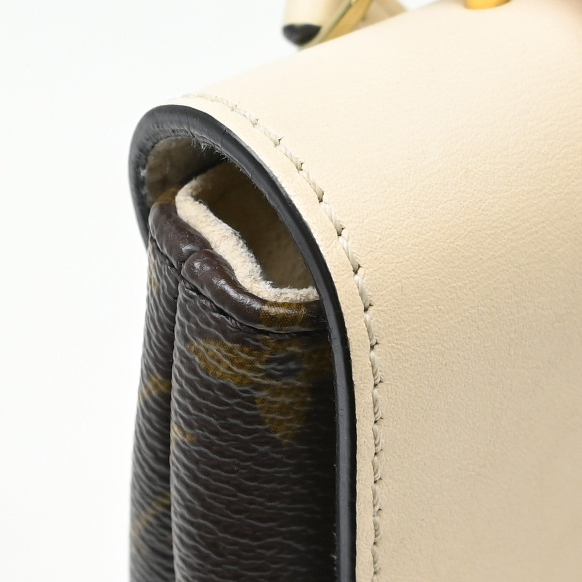 Louis Vuitton Locky Handbag Monogram Canvas with Leather, Brown, Canvas, Handbag