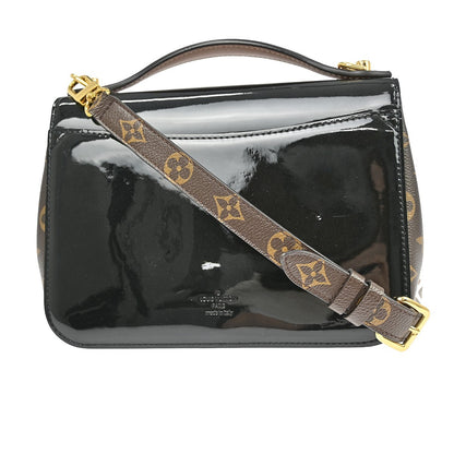 Louis Vuitton Cherrywood Handbag Vernis with Monogram Canvas, BLACK, PATENT_LEATHER, Handbag