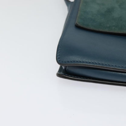 Chloe Faye Shoulder Bag Leather and Suede, TURQUOISE, SUEDE, Shoulder bag