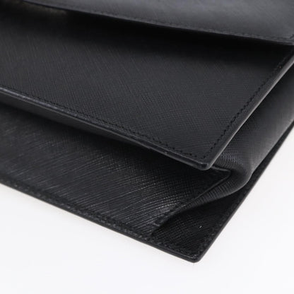 Salvatore Ferragamo Gancini handbag Leather, BLACK, LEATHER, Shoulder bag