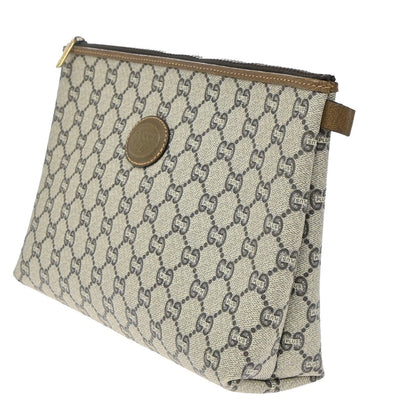 Gucci GG Plus Supreme Pouch Canvas, BROWN, PVC, Clutche & pouche