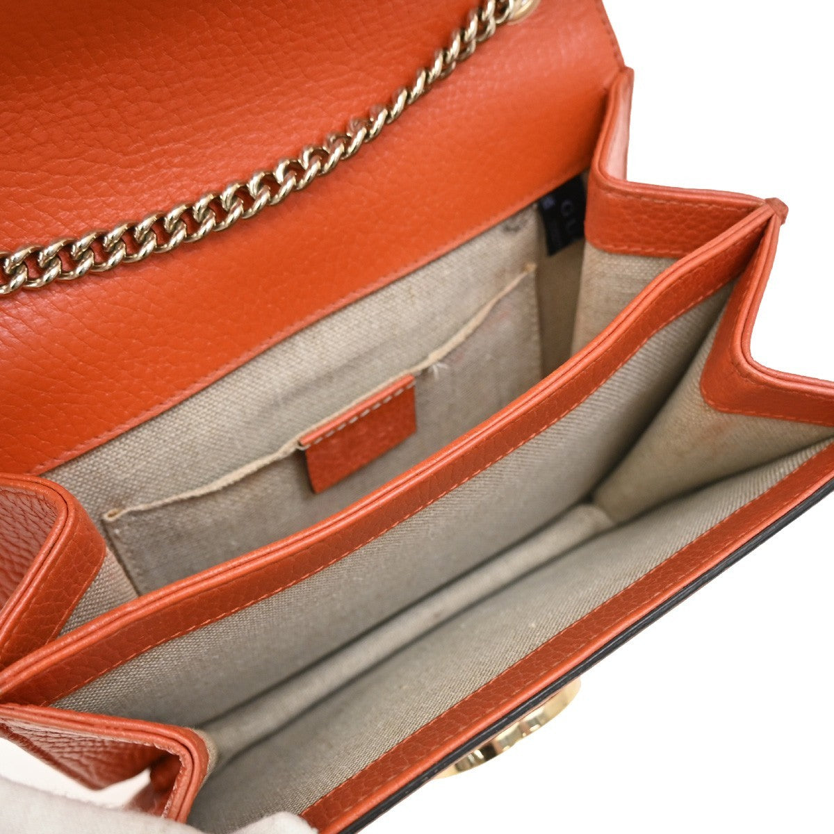 Gucci Interlocking Shoulder Bag Leather, ORANGE, LEATHER, Shoulder bag