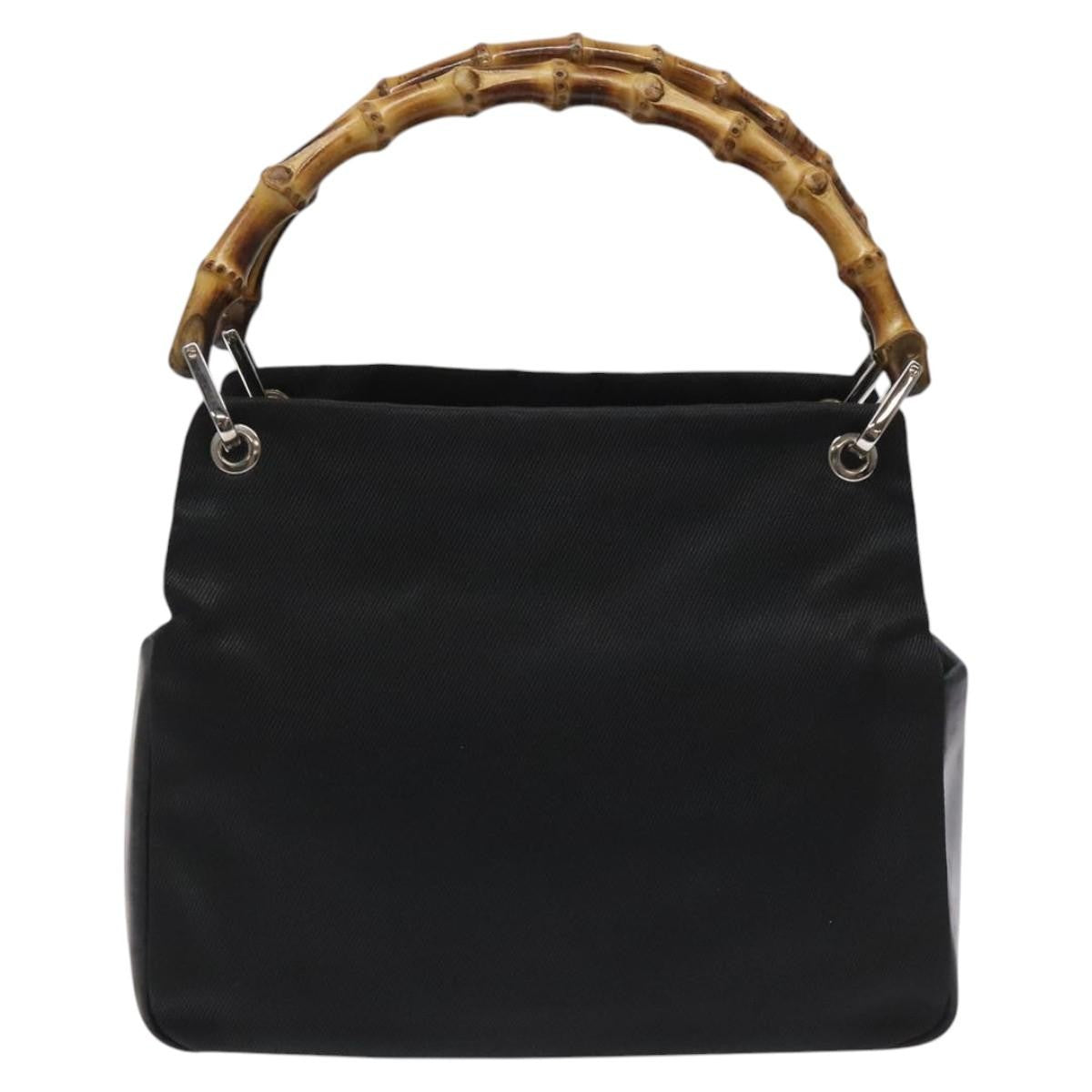 Gucci Bamboo Top Handle Tote Nylon, BLACK, NYLON, Tote bag