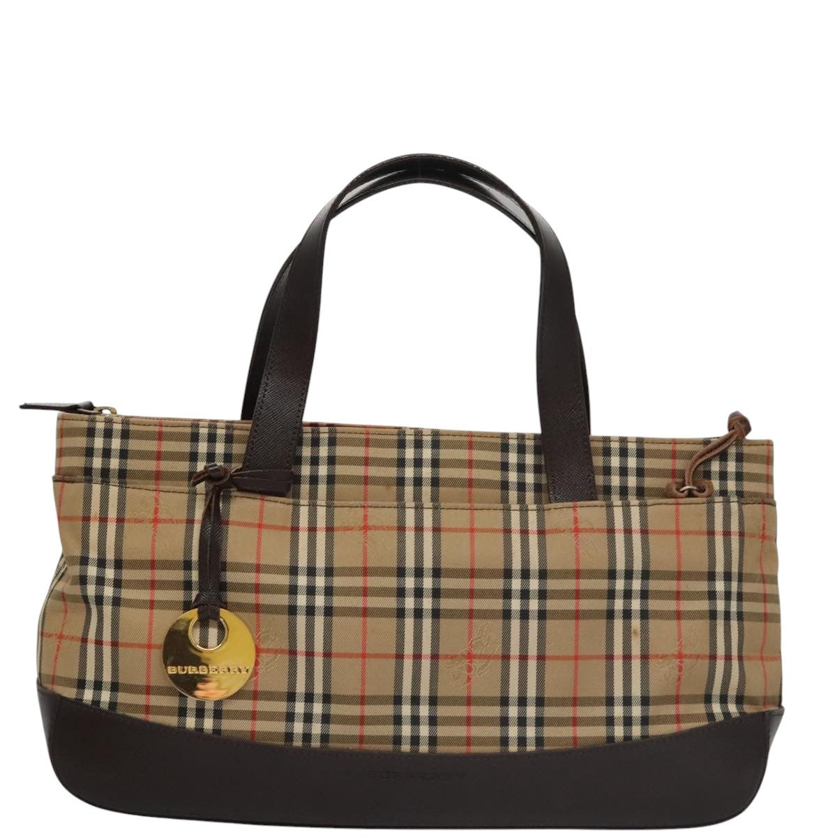 Burberry Nova Handbag Check Pattern, BEIGE, CANVAS, Handbag
