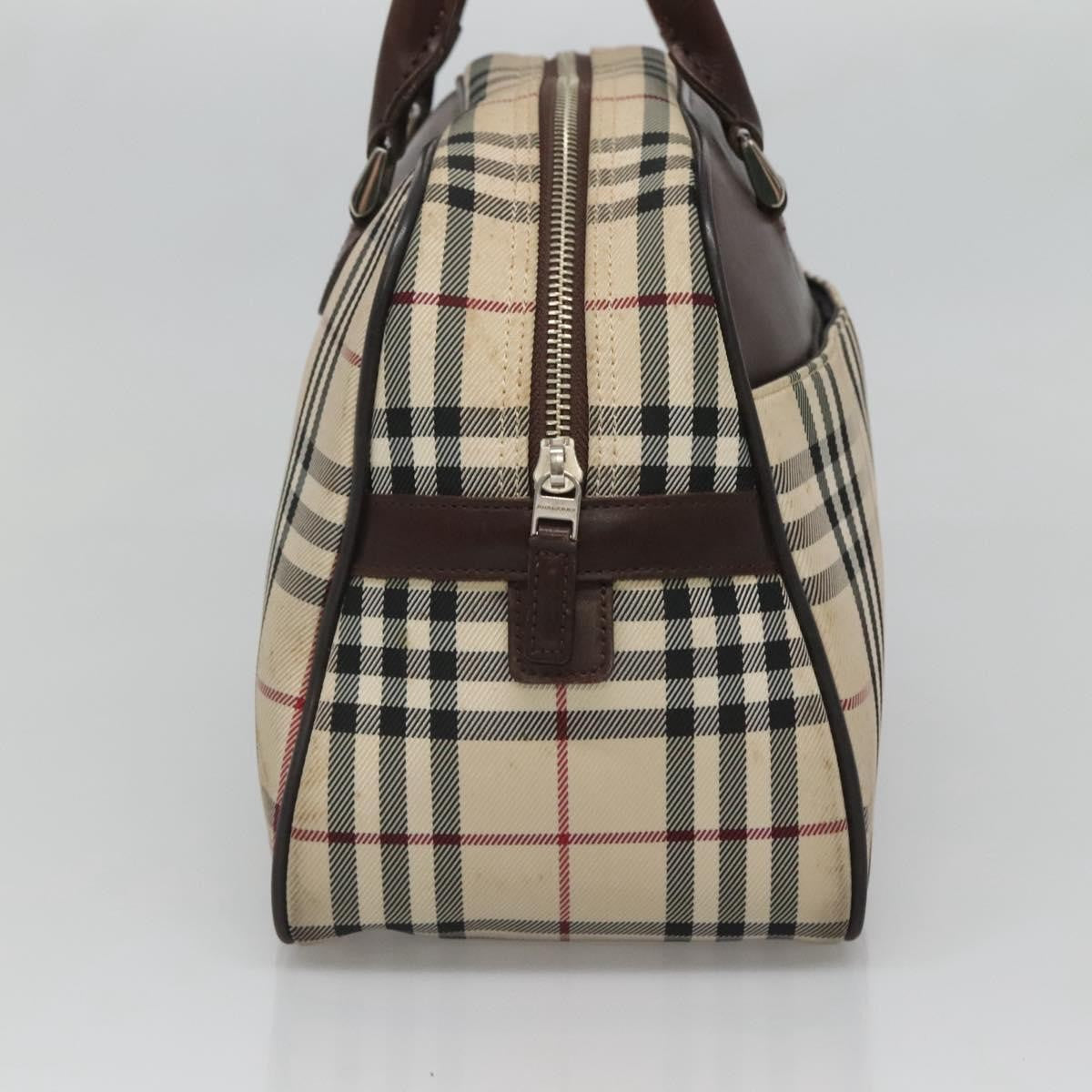 Burberry Nova Check Bowling Bag Canvas, BEIGE, NYLON, Handbag