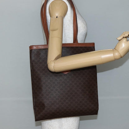 Celine Vintage Macadam Tote bag Canvas, BROWN, CANVAS, Tote bag