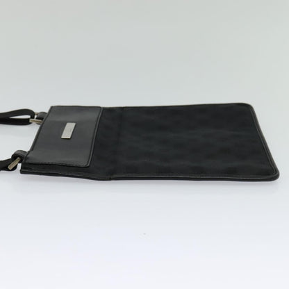Gucci Vintage Flat Messenger Bag GG Canvas, BLACK, CANVAS, Shoulder bag