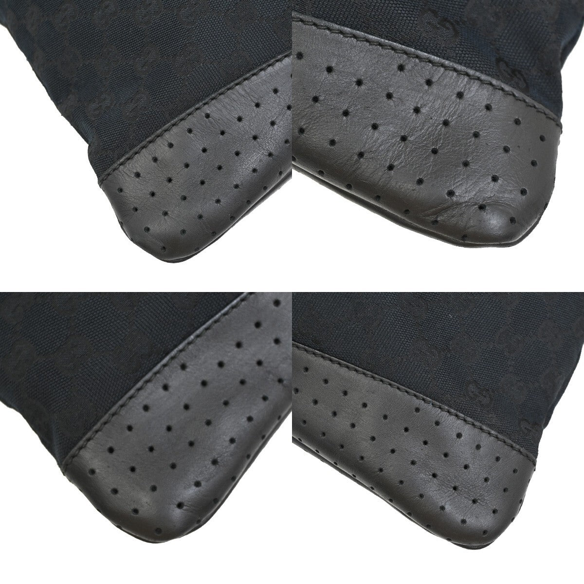 Gucci Zip Messenger Bag GG Denim, BLACK, CANVAS, Crossbody bag