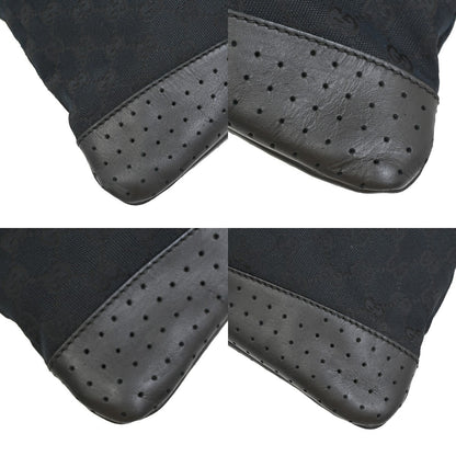 Gucci Zip Messenger Bag GG Denim, BLACK, CANVAS, Crossbody bag