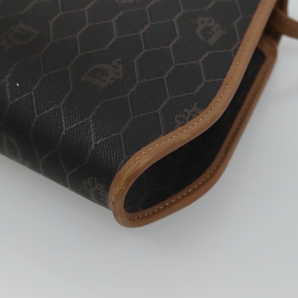 Christian Dior Vintage Honeycomb Flap Crossbody Bag Canvas and Leather, BLACK, CANVAS, Crossbody bag