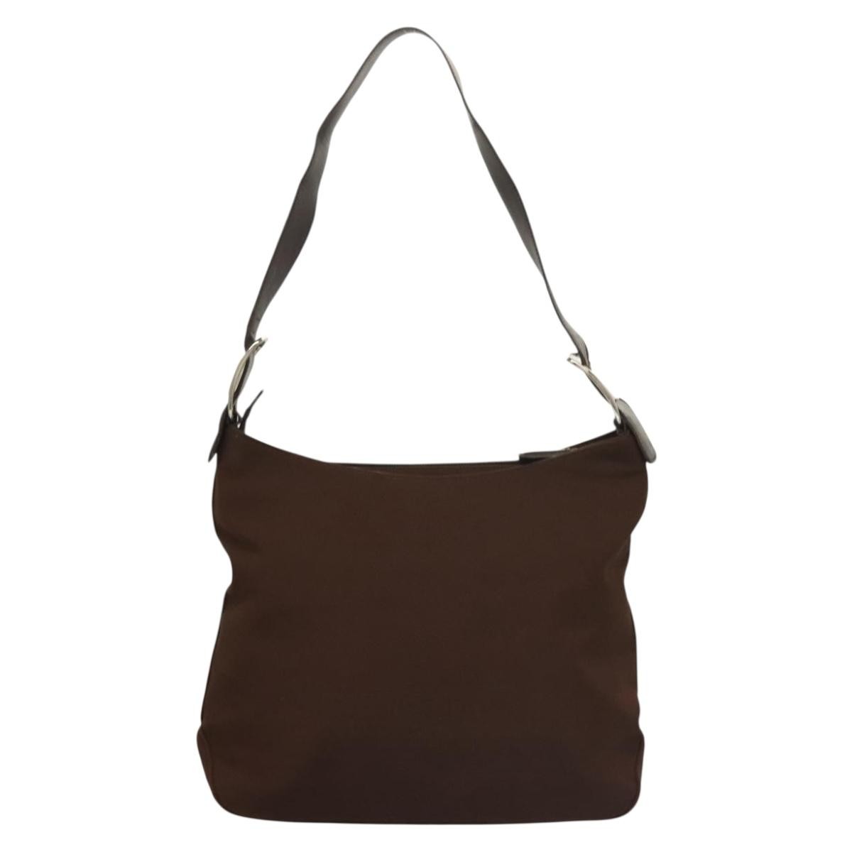 Salvatore Ferragamo Vala Shoulder Bag Canvas, BROWN, CANVAS, Shoulder bag